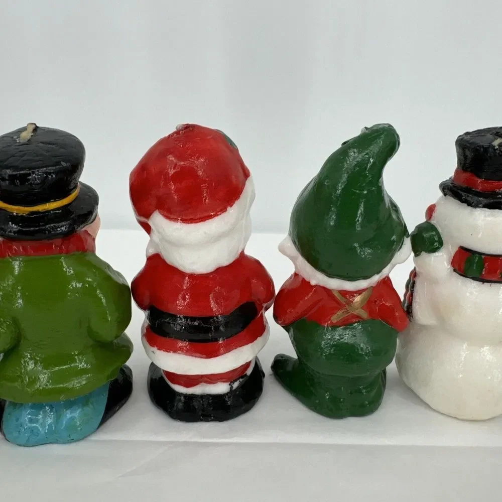 Vintage Interpur Christmas Wax Figural Candles 5